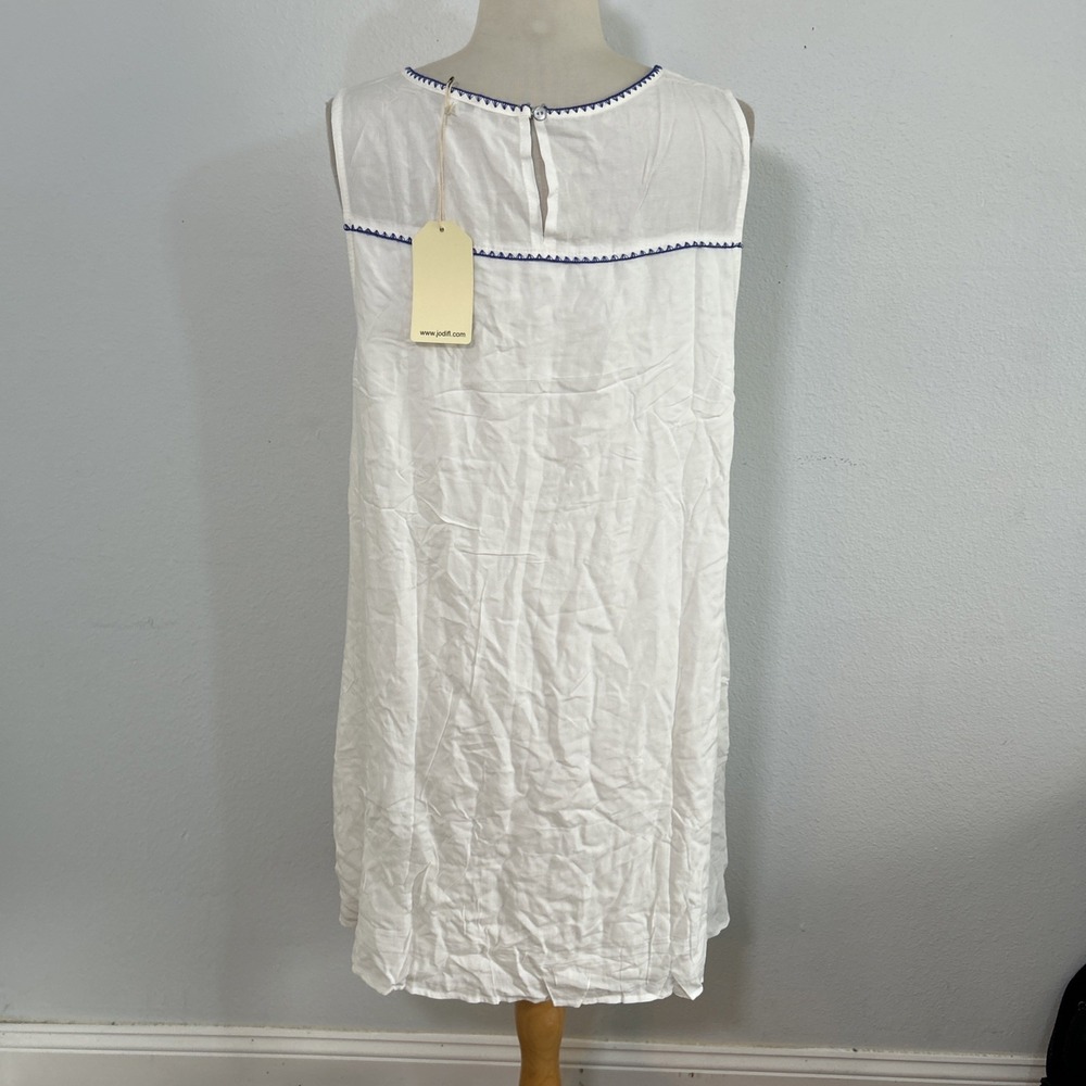 Jodifl Dress Womens L White Floral Embroidered Sleeveless Boho Fiesta Resortwear - Picture 6 of 12
